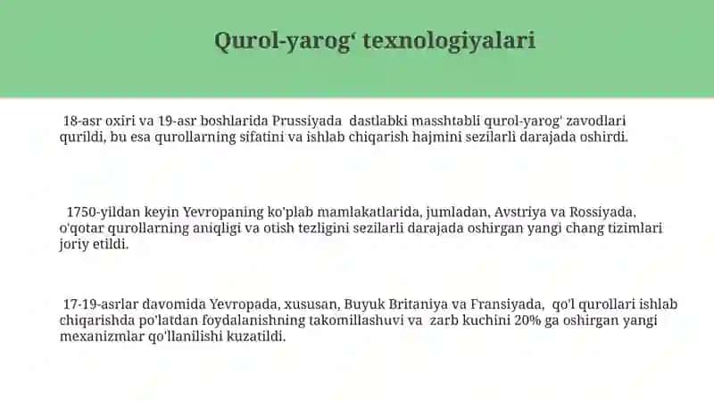 Qurol-yarog‘ texnologiyalari 3