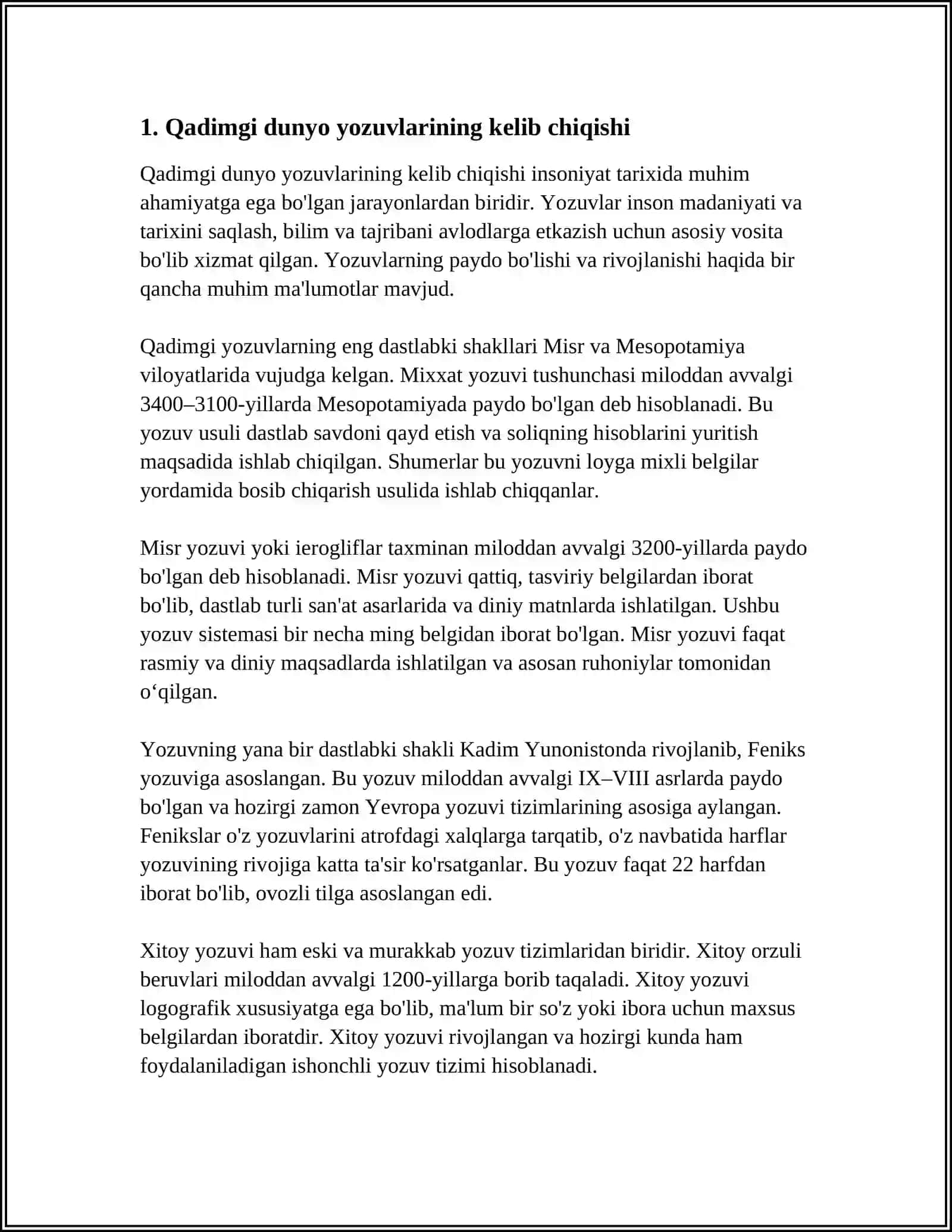 QADIMGI DUNYO HALQLARI YOZUVLARI 3