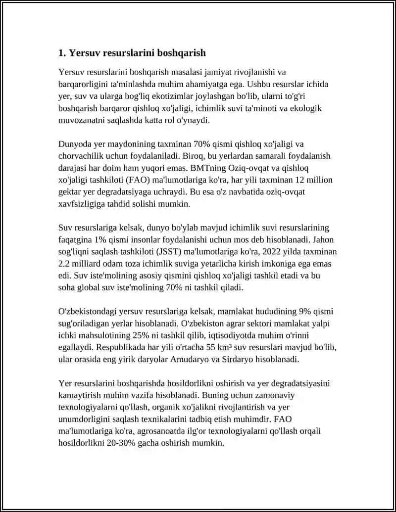 Yer osti suvlarining tartibini bashoratlashni tasnifi 3