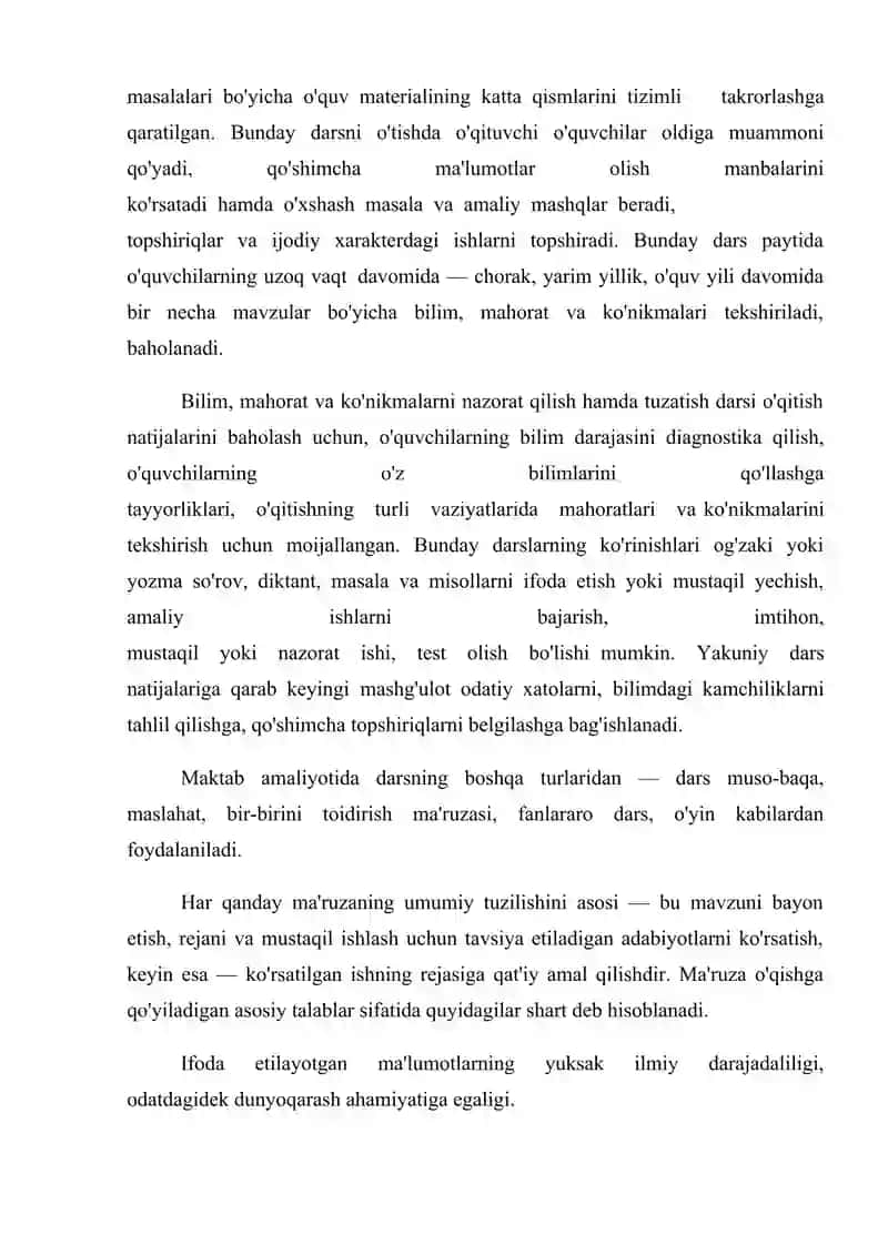 DARS O'QUV FAOLIYATINING BIR KO'RINISHI SIFATIDA 3