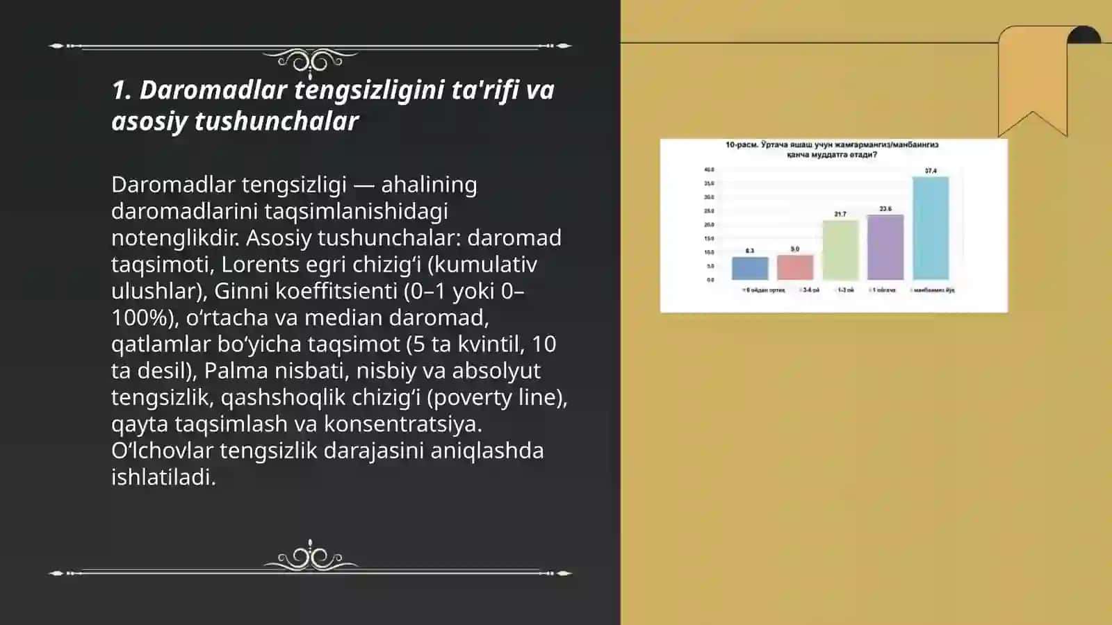 Daromadlar tengsizligi va uning darajasini aniqlash 3
