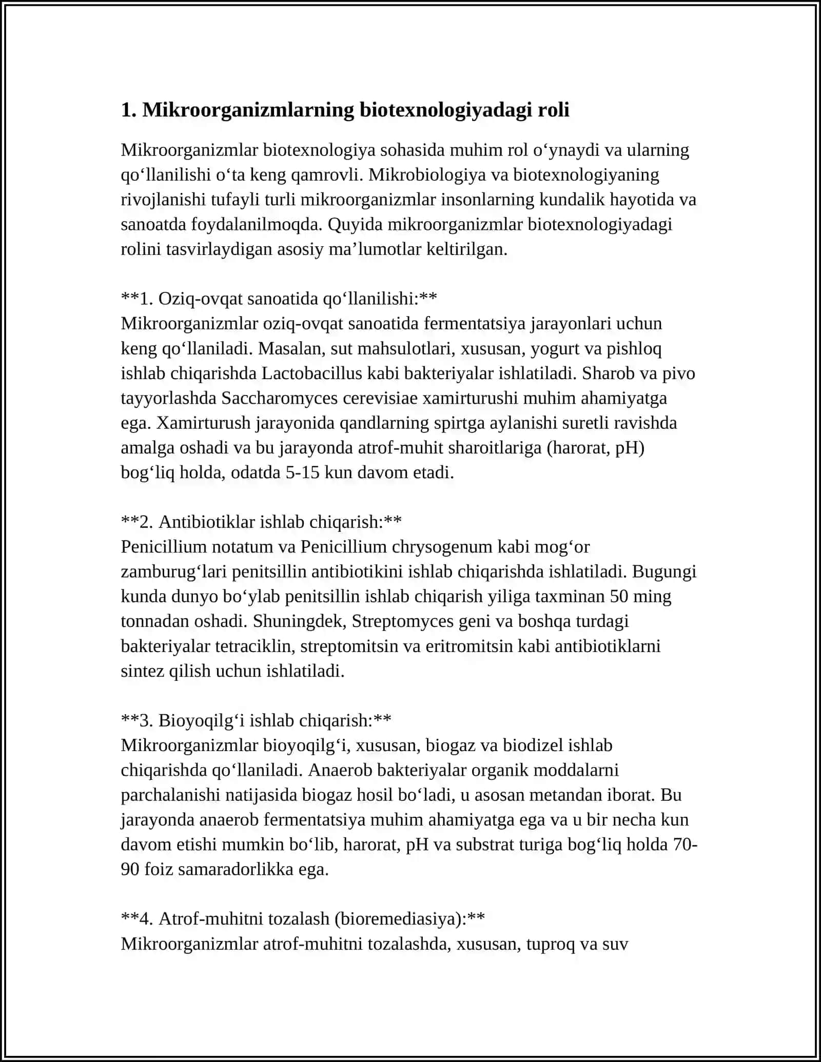 MIKROORGANIZMLAR BIOTEXNOLOGIYASI 3