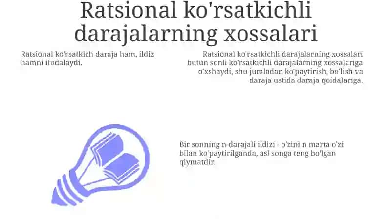 Ratsional ko'rsatkichli daraja va uning xossalari 3