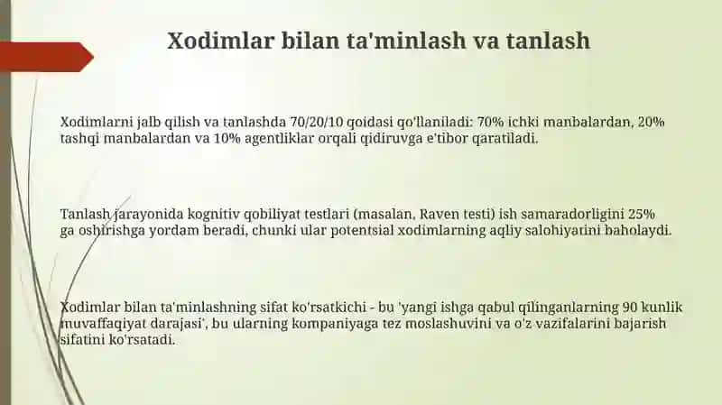 Biznes jarayonlarida inson resurslarini boshqarish 3