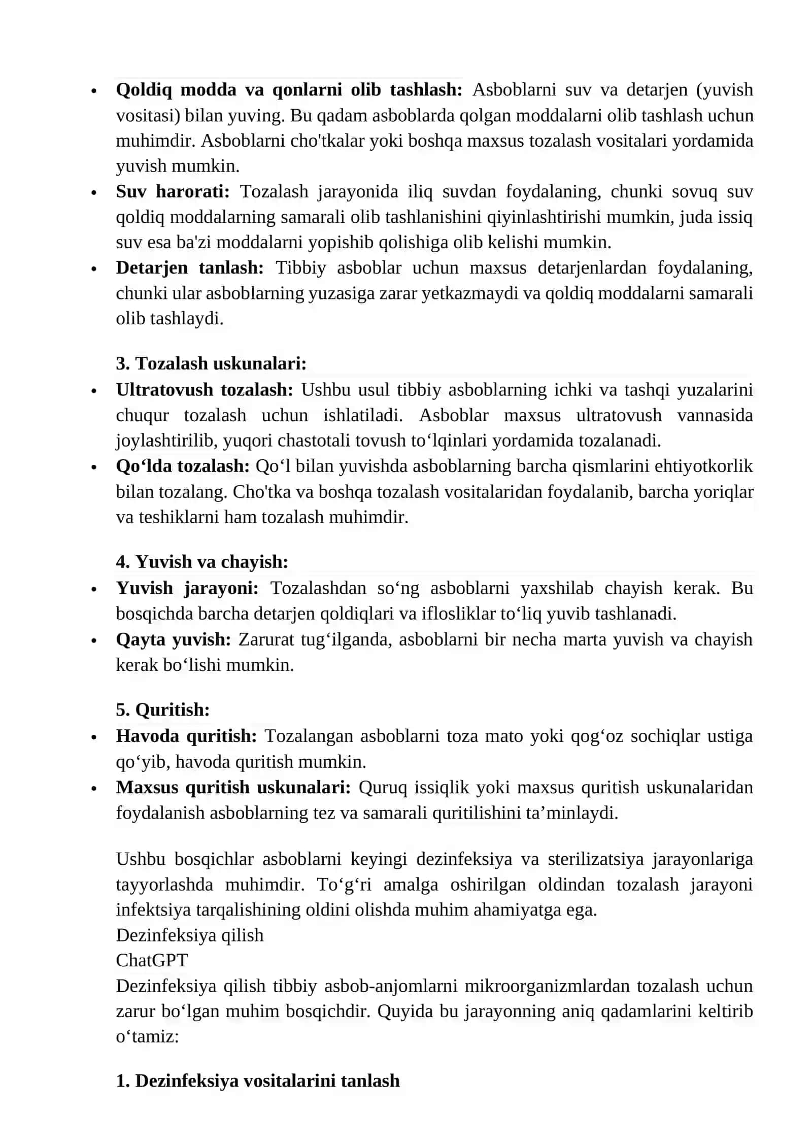 Tibbiy asbob-anjomlarni zararsizlantirish algoritmi 3