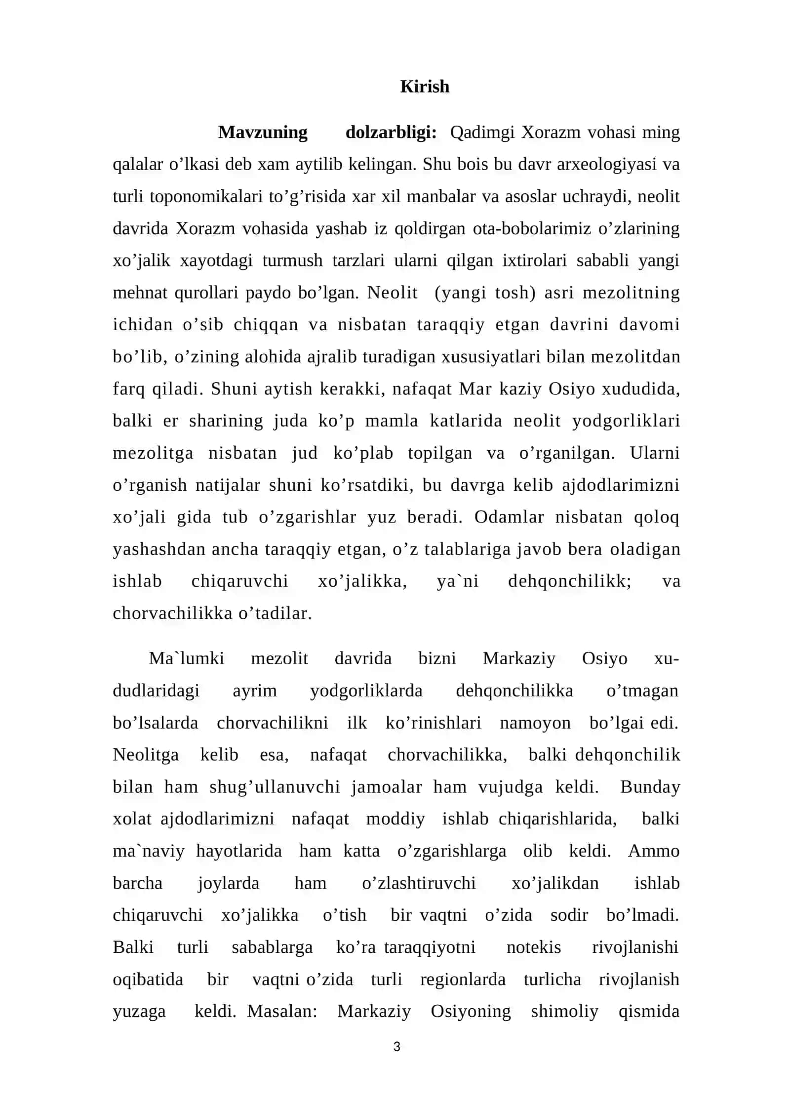 Xorazm vohasida neolit davri maskanlari 3