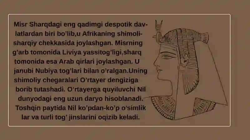 QADIMGI MISRDA ILK SHAHARLAR VA DAVLATLAR PAYDO BO’LISHI 3