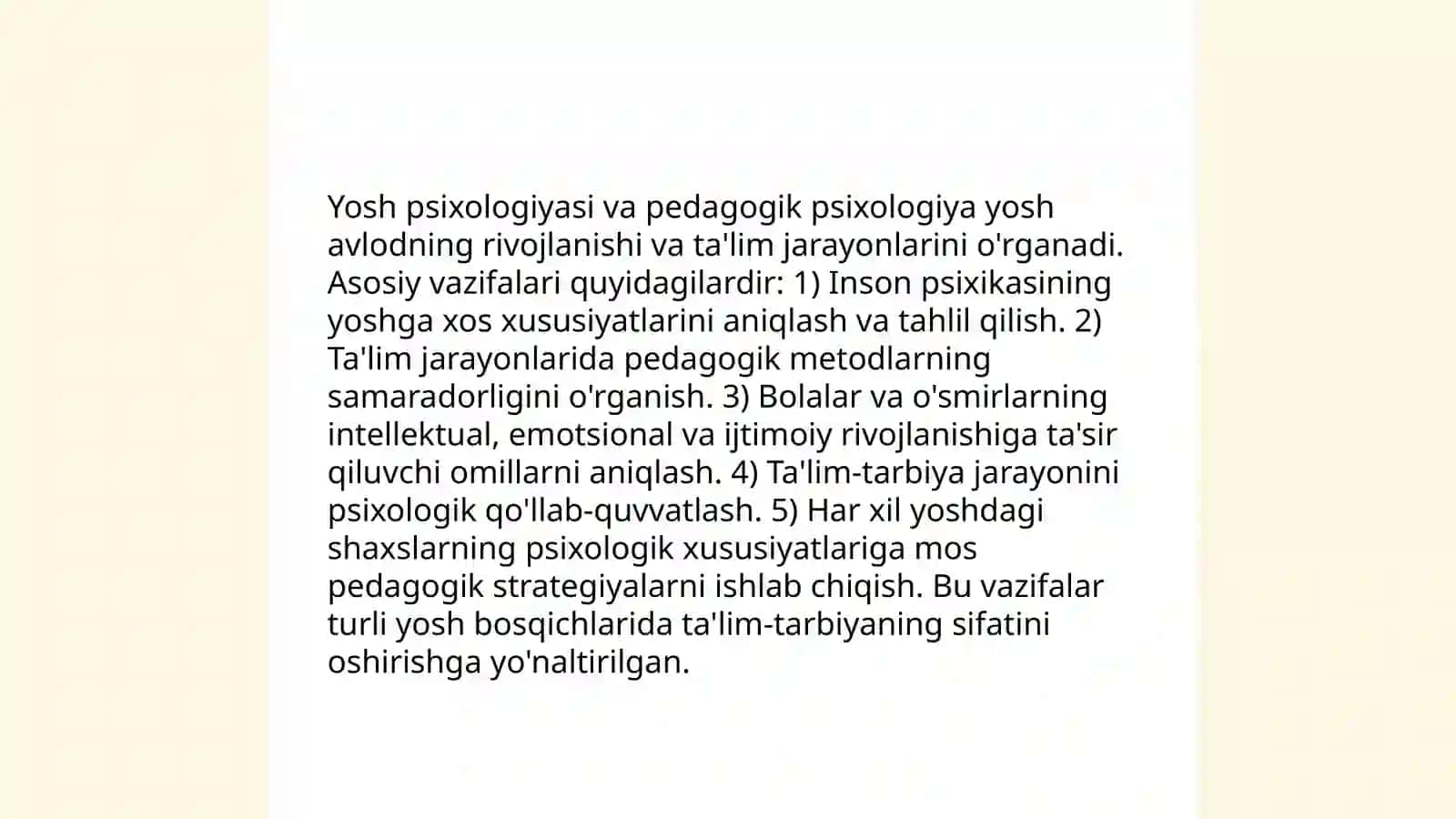 Yosh va pedagogik psixologiya fanining vazifalari va rivojlanish bosqichlari 3