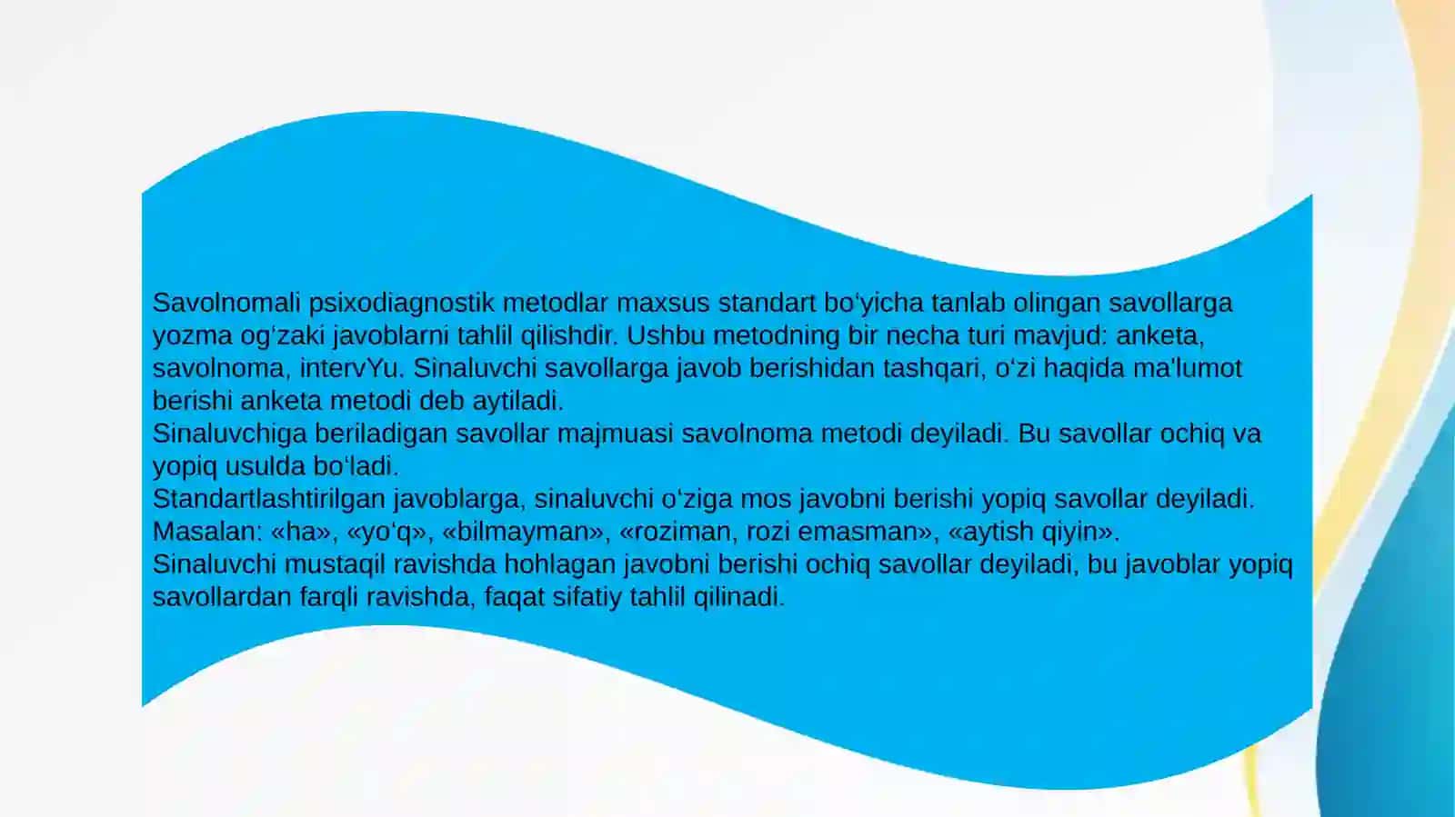 Savolnomali psixodiagnostik metodlar 3