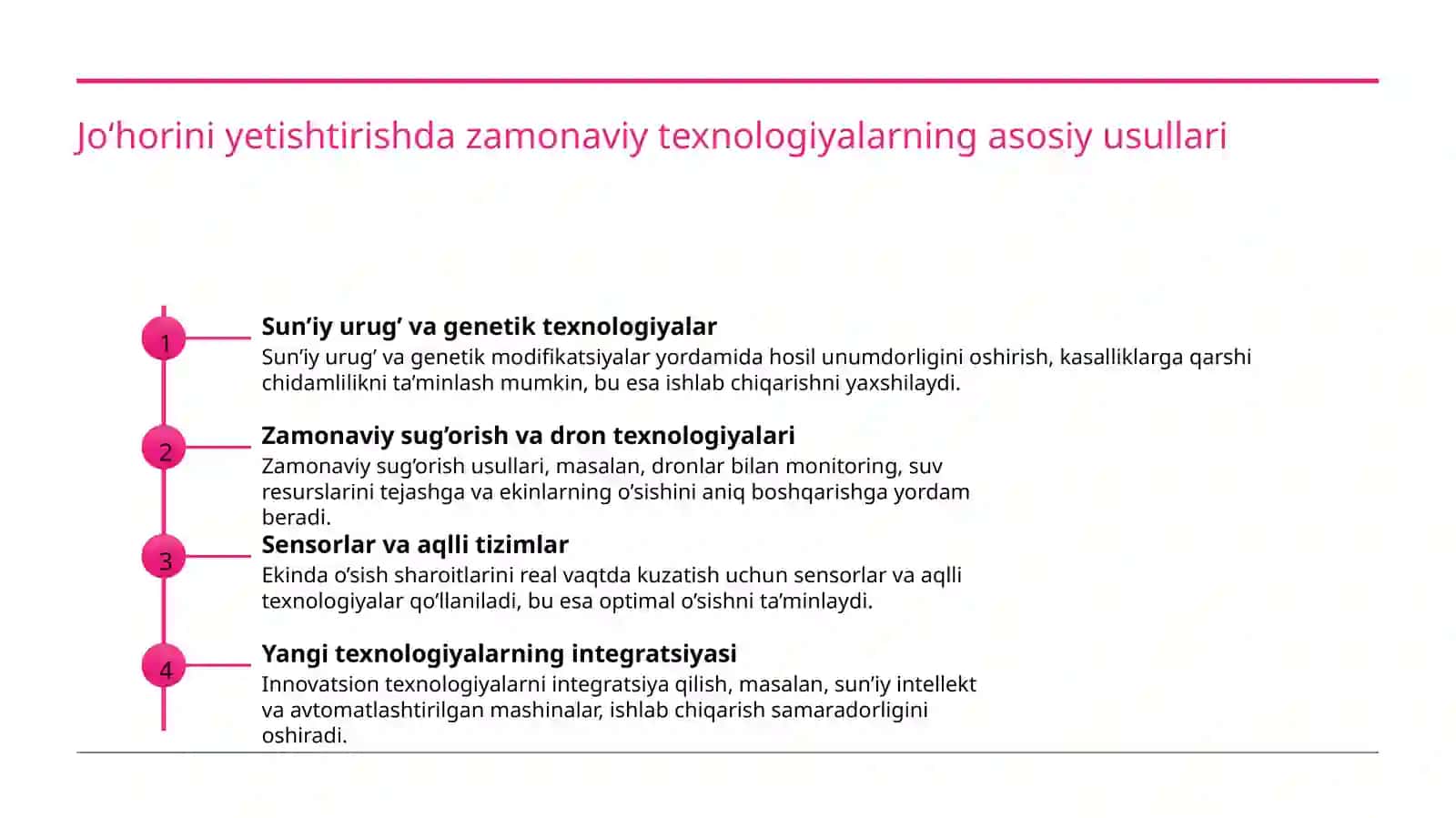 Joʻhorini yetishtirish texnologiyasi 3