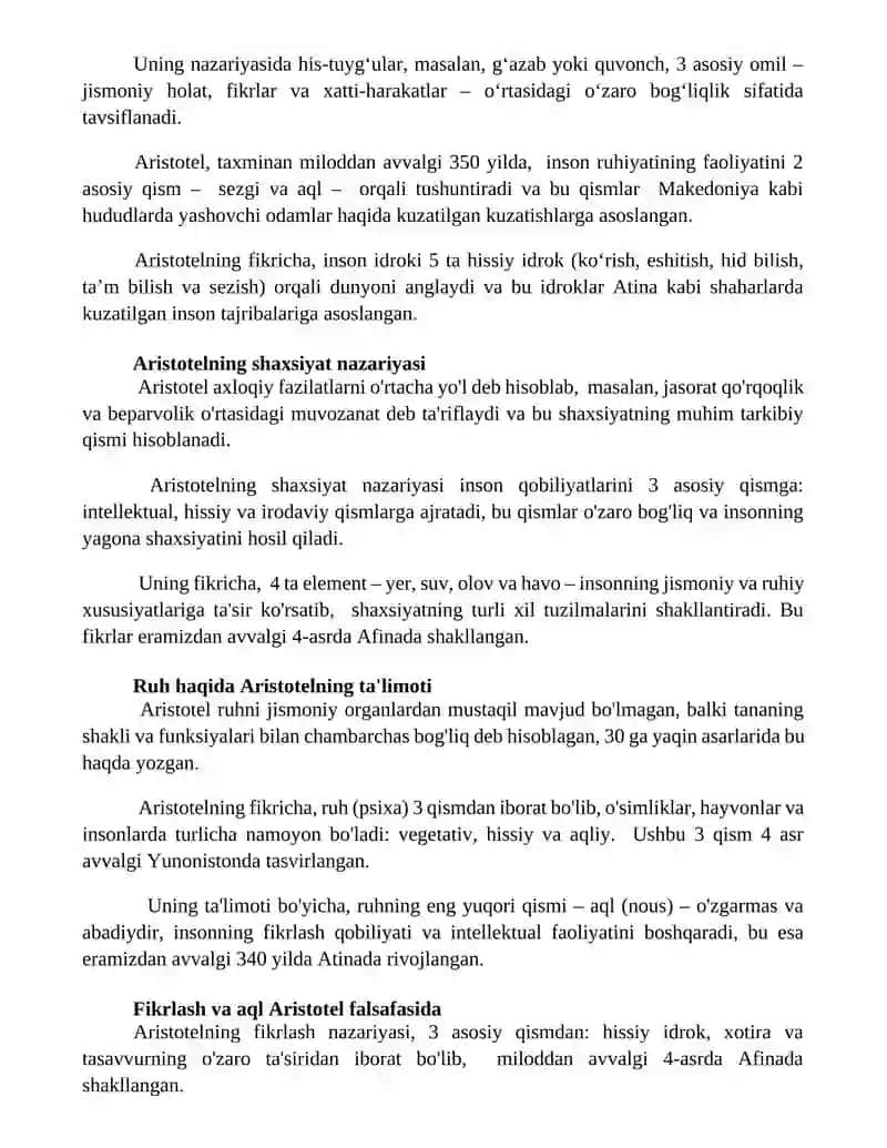 Aristotelning psixologiya faniga doir qarashlari 3
