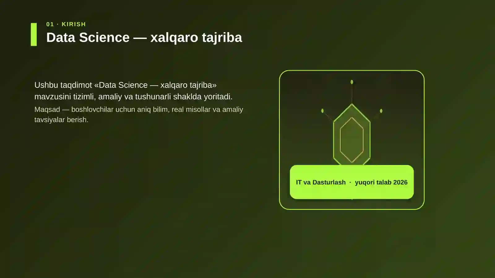 Data Science — xalqaro tajriba 3