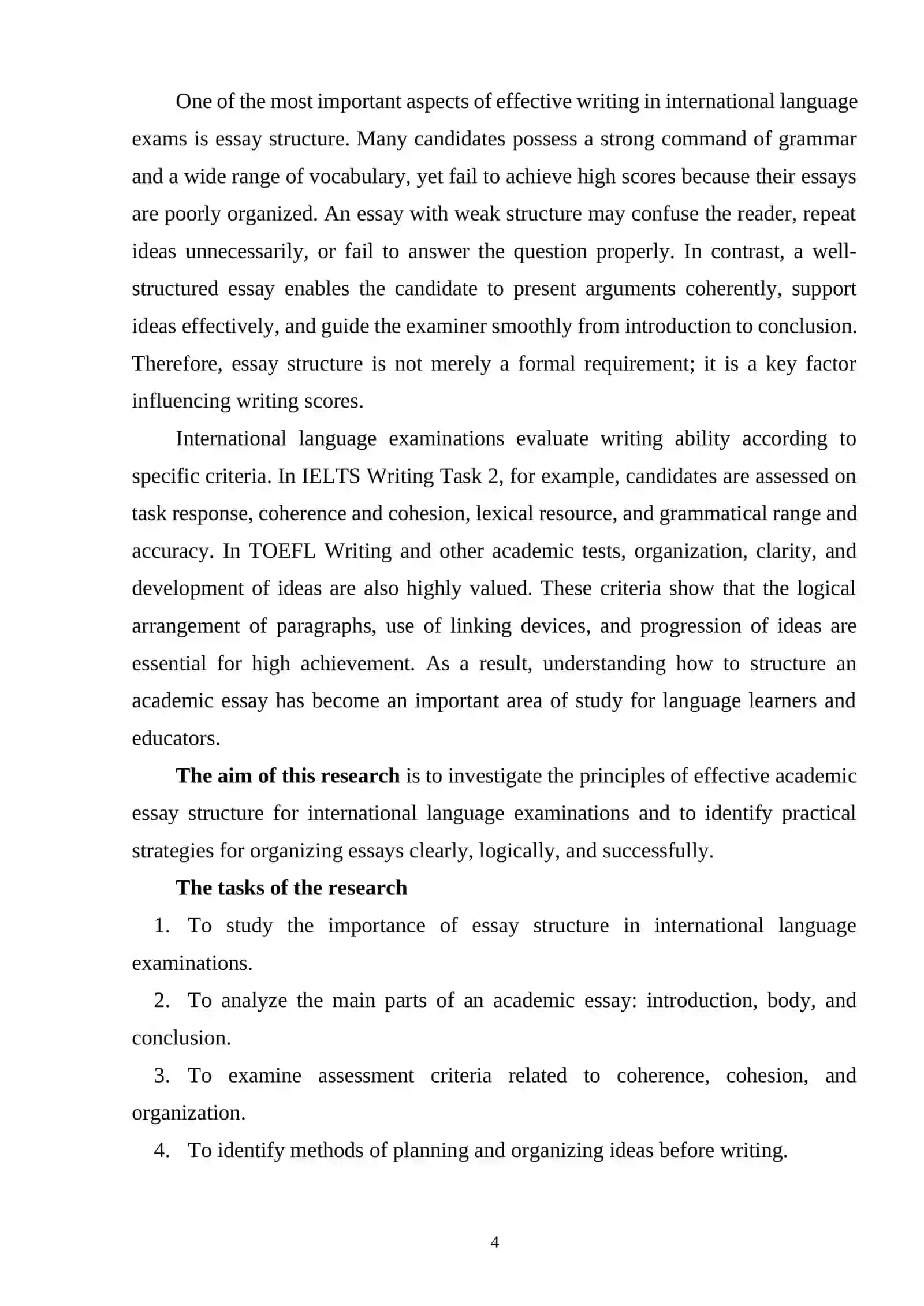 Structuring academic essays for international language exam 3