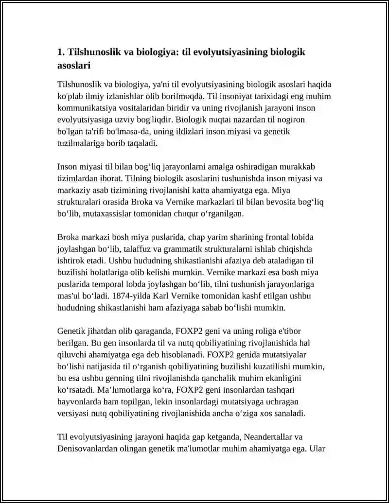 Tilshunoslik va biologiya: til evolyutsiyasining biologik asoslari 3