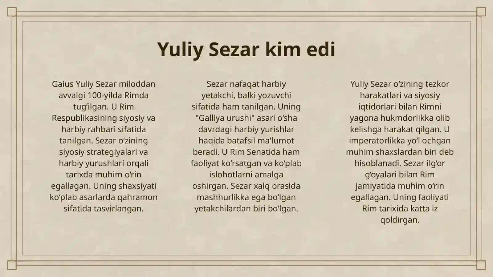 YULIY SEZAR VA UNING YURUSHLARI 3