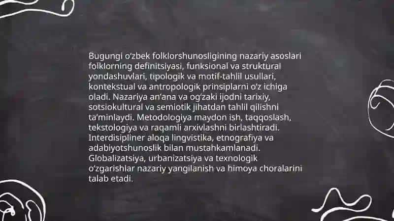 Bugungi oʻzbek folklorshunosligining rivoji 3