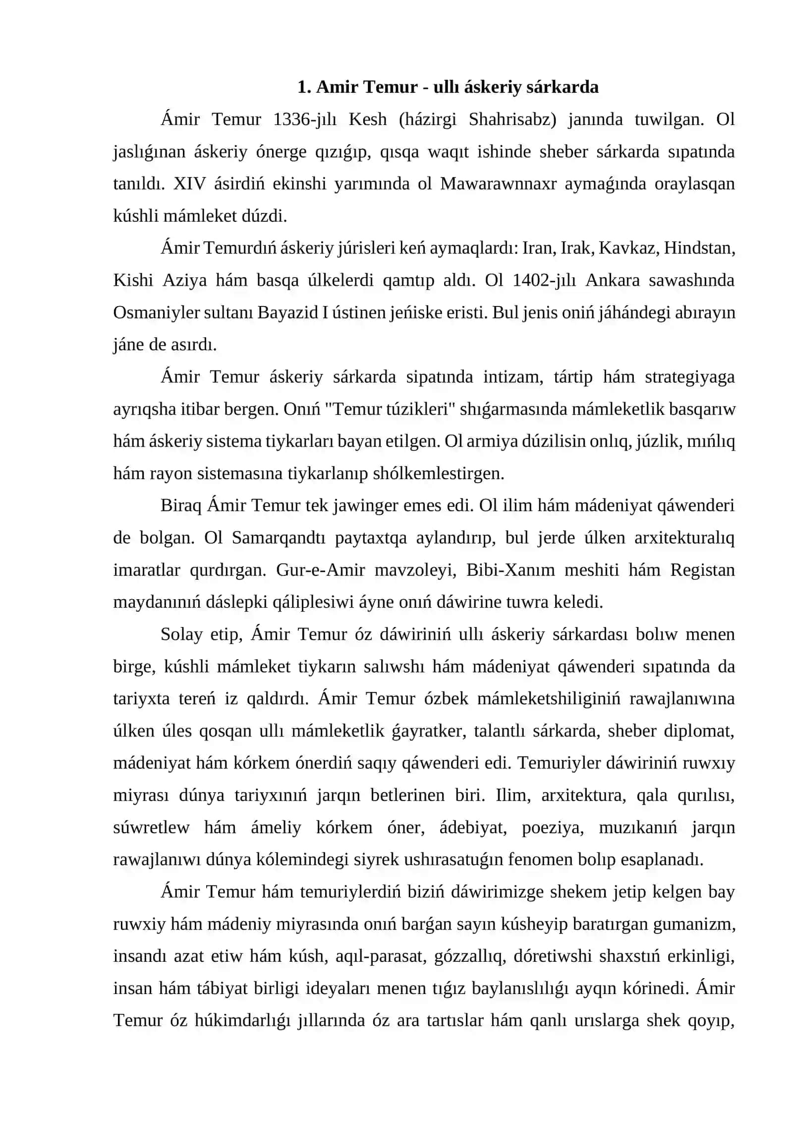 Temuriyler dáwirinde ilim pán hám mádeniyat rawajlanıwı 3