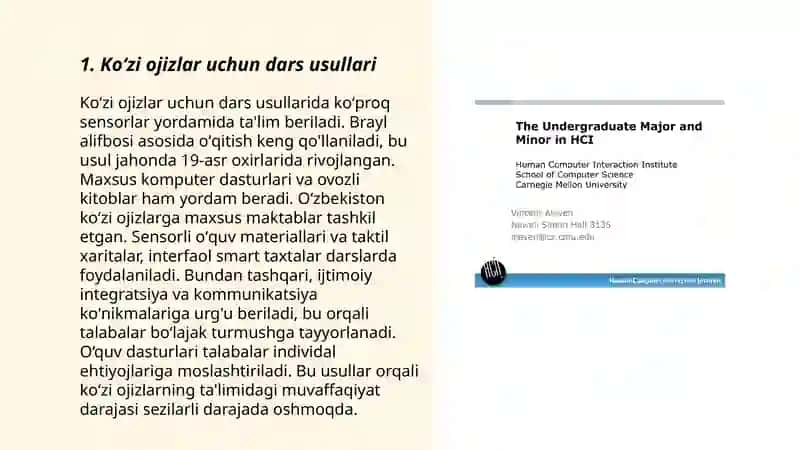 Koʻzi ojizlar uchun dars usullari 3