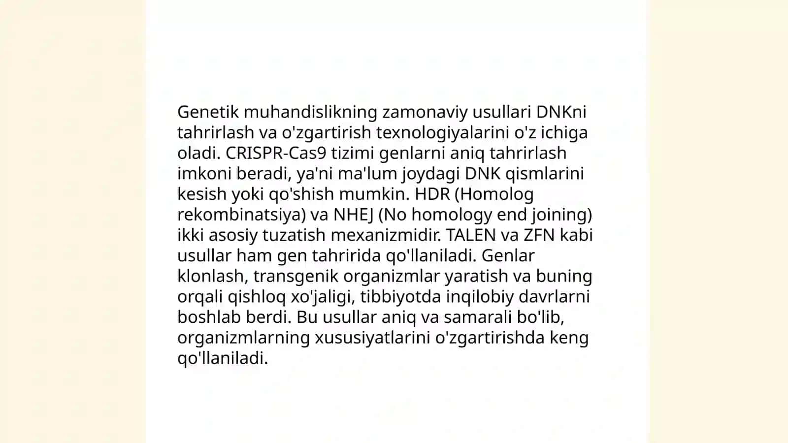 Genetikaning yangi yo'nalishlari 3