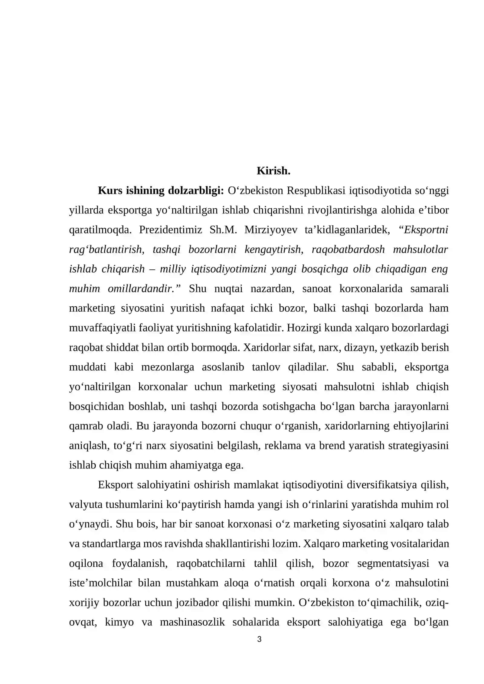 Eksportga yo‘naltirilgan sanoat korxonalarida marketing siyosati 3