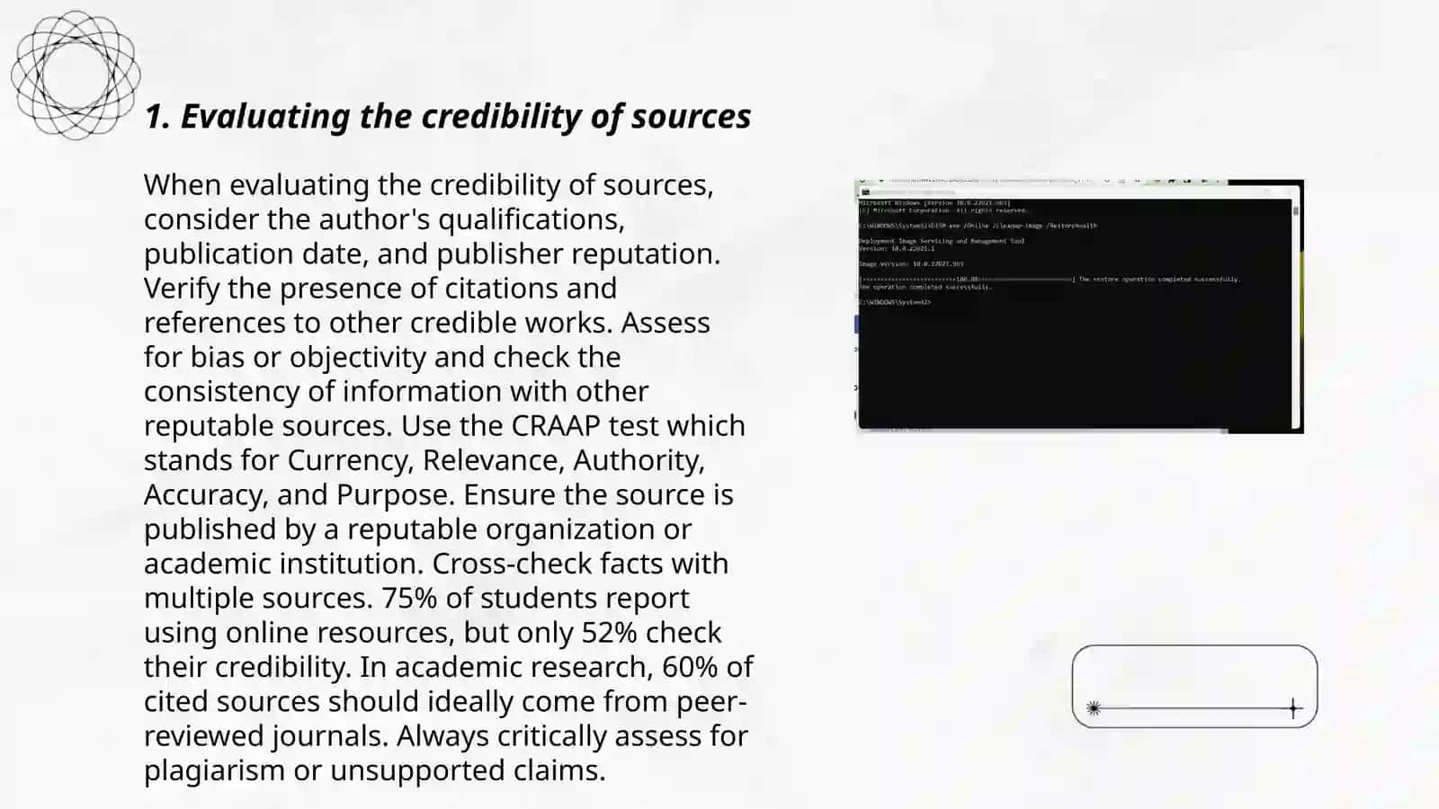 Evaluating the credibility of sources 3