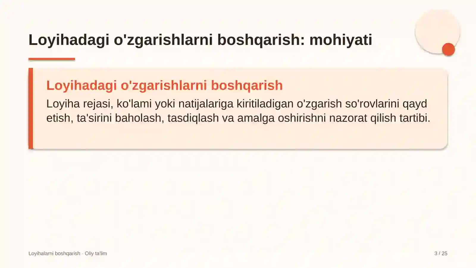 Blokcheyn loyihalarida loyihadagi o'zgarishlarni boshqarish 3