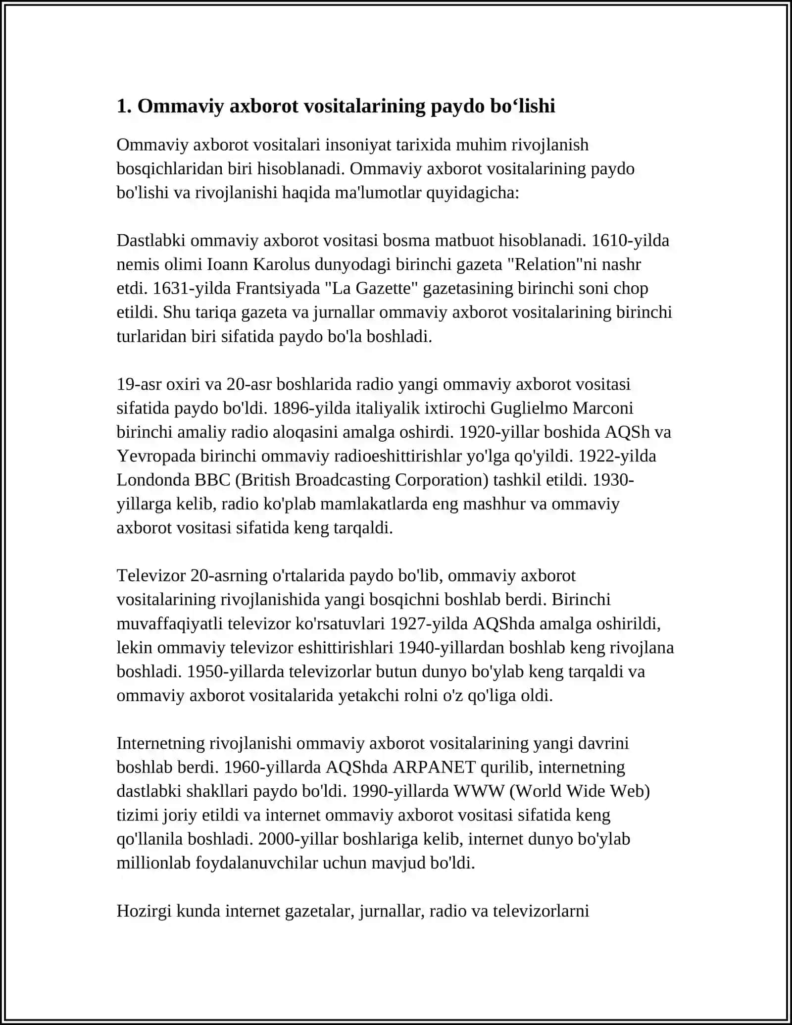 MEDIA VOSITASINING RIVOJLANISH TARIXI 3
