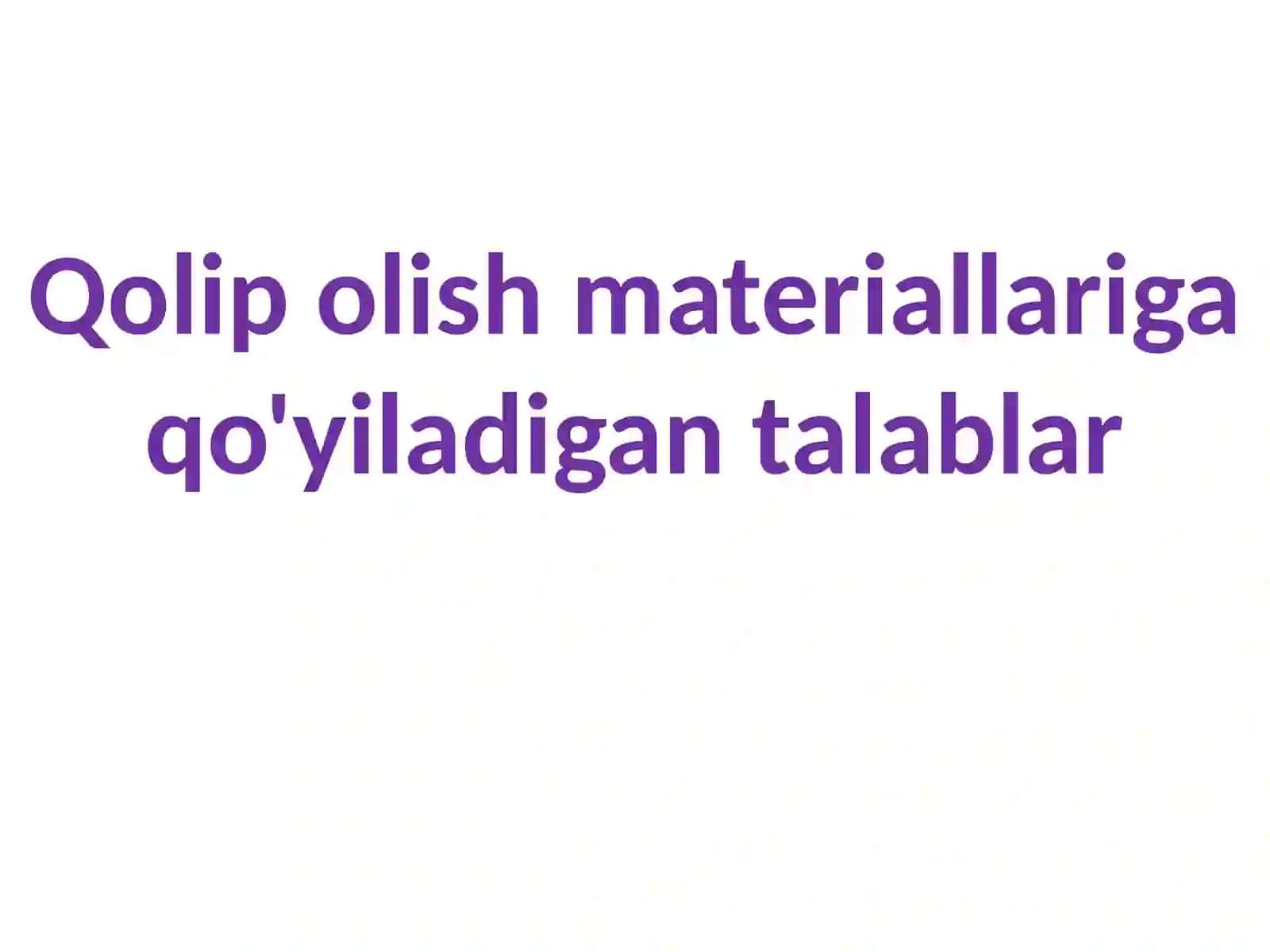 Zamonaviy qolipoluvchi xom-ashyolar 3