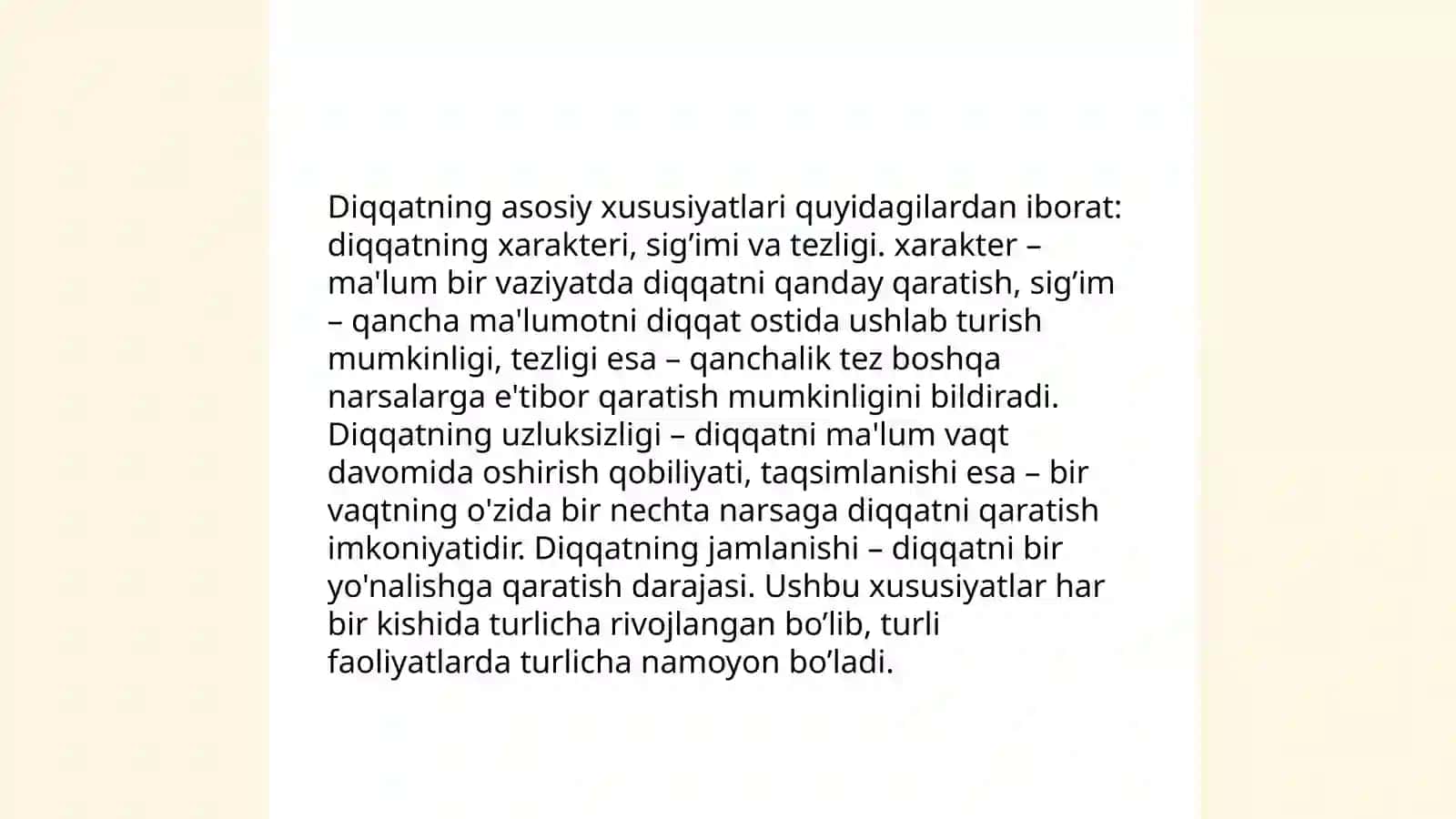 Diqqatning asosiy xususiyatlari 3