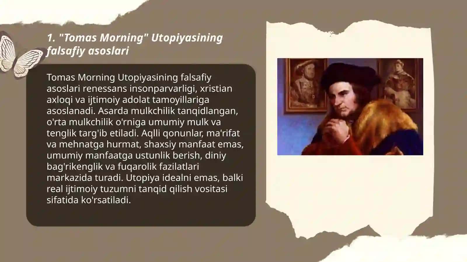 Tomas Morning" Utopiyasining falsafiy asoslari 3