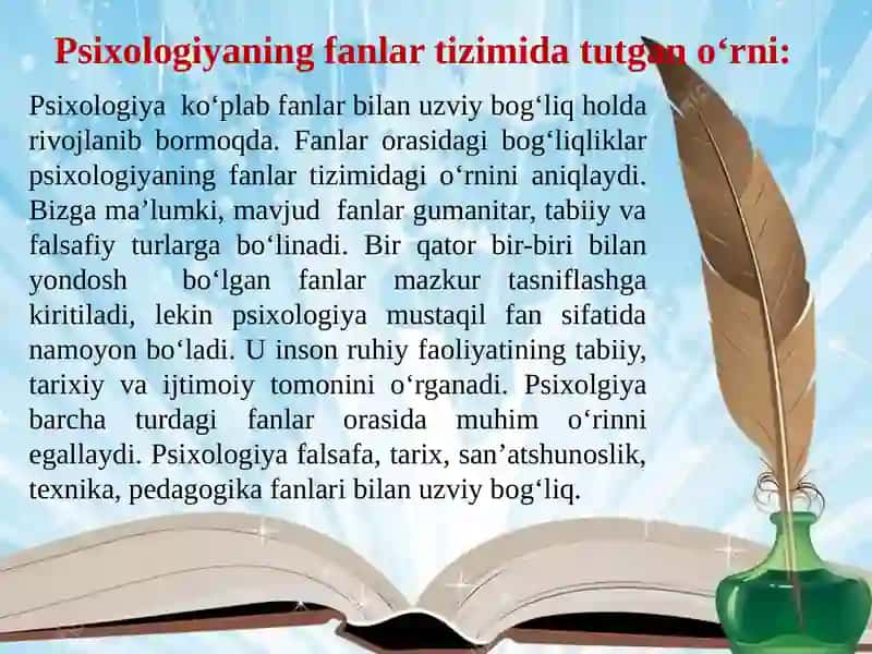 Umumiy psixologiya fanining sohalari 3