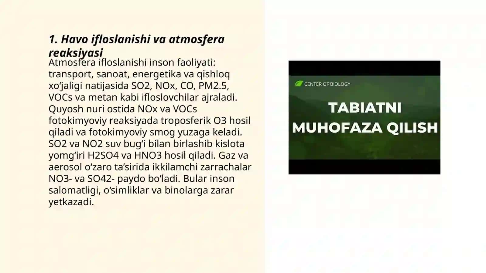 Inson faoliyatining tabiatga ta'siri va uning javobi 3