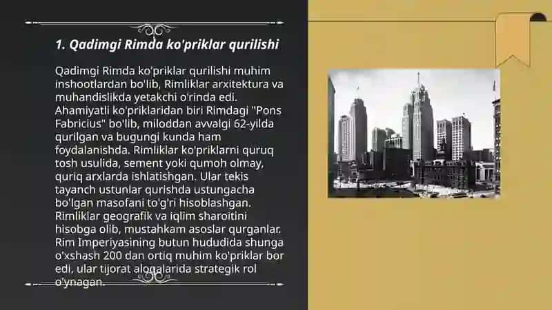 Qadimgi Rimda ko'priklar qurilishi 3