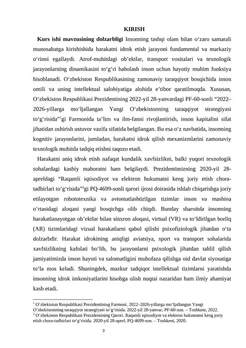 HARAKATNI IDROK QILISH kurs ishi 3
