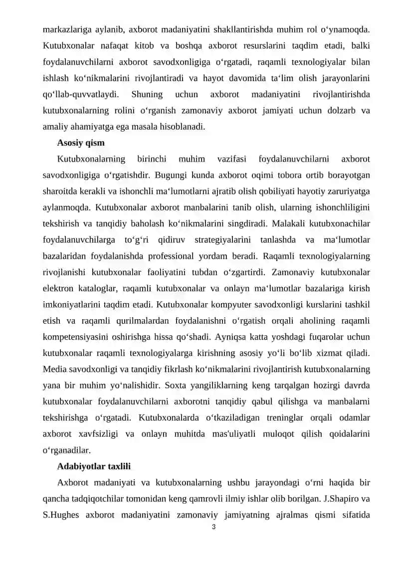 Axborot madaniyatini rivojlantirishda kutubxonalarning roli 3