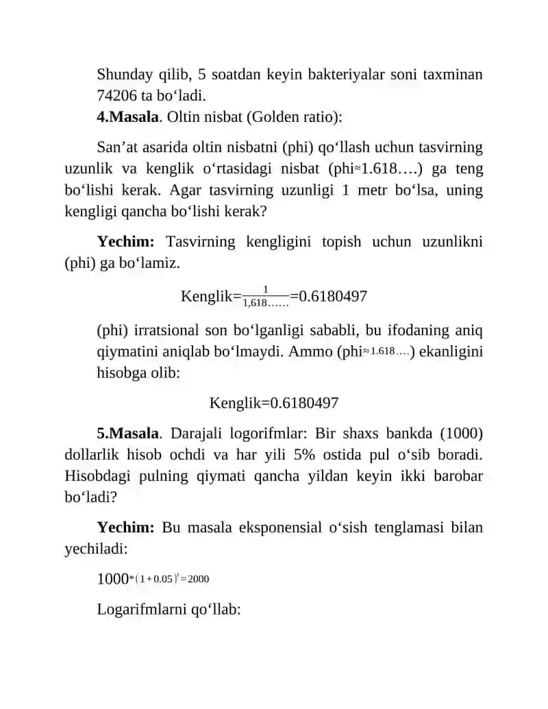 Irratsional sonlarga oid hayotiy masalalar 3