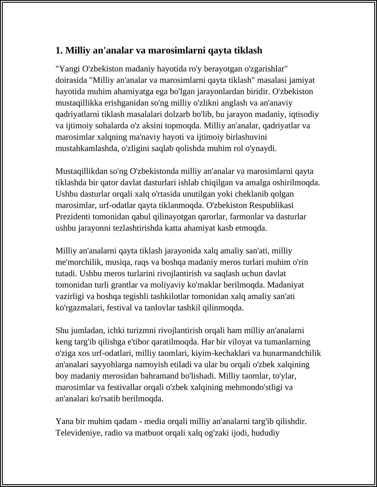 YANGI O'ZBEKISTON MADANIY HAYOTIDA ROY BERAYOTGAN OZGARISHLAR 3
