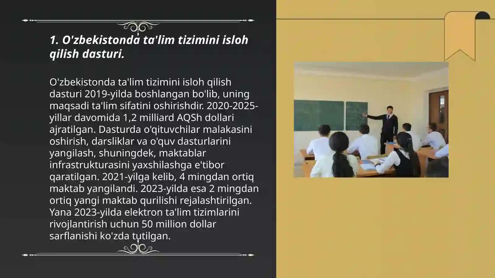 O'zbekistonda ta'lim tizimini isloh qilish dasturi 3