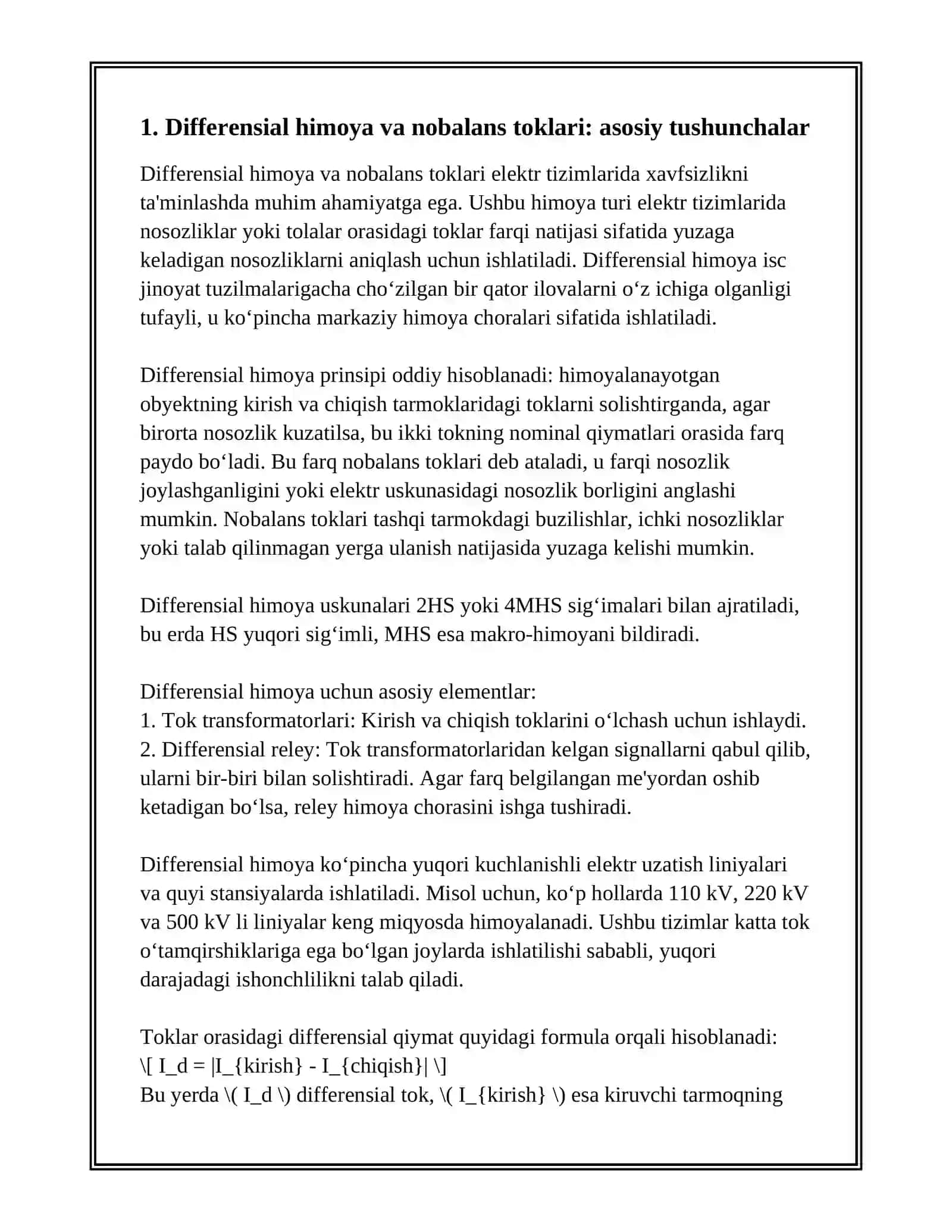 DIFFERENSIAL HIMOYANING NOBALANS, TOKLARI 3