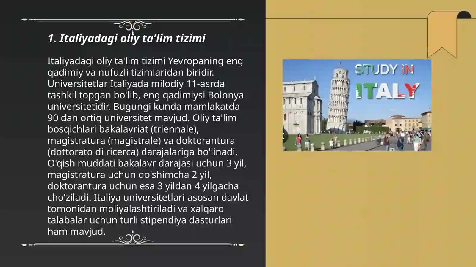 Italiyadagi oliy ta'lim tizimi 3