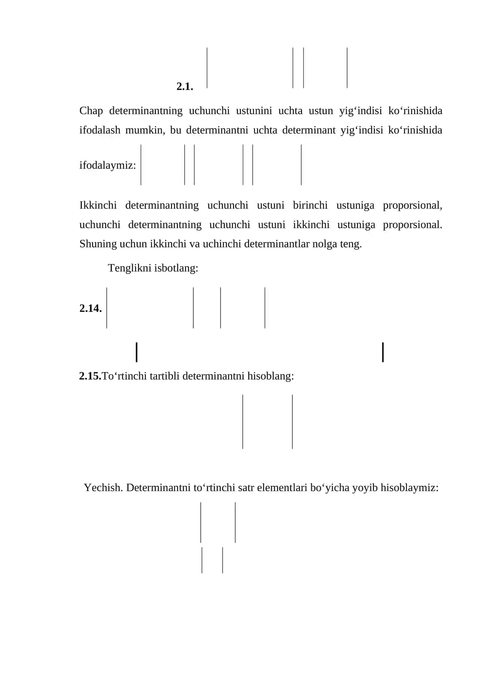 Determinantlar nazariyasi 3