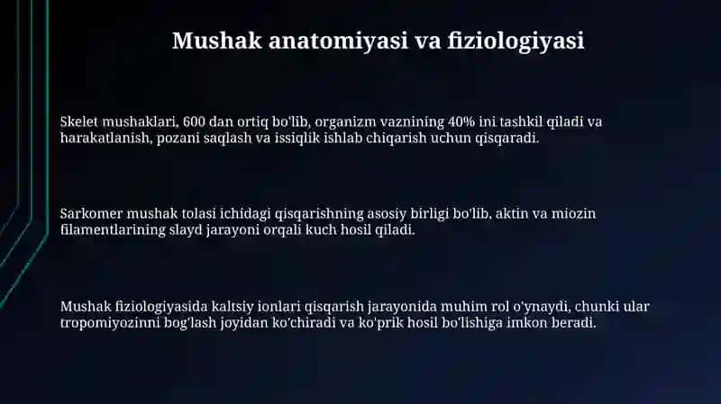 Mushaklarning funksional vazifasini o‘rganish 3