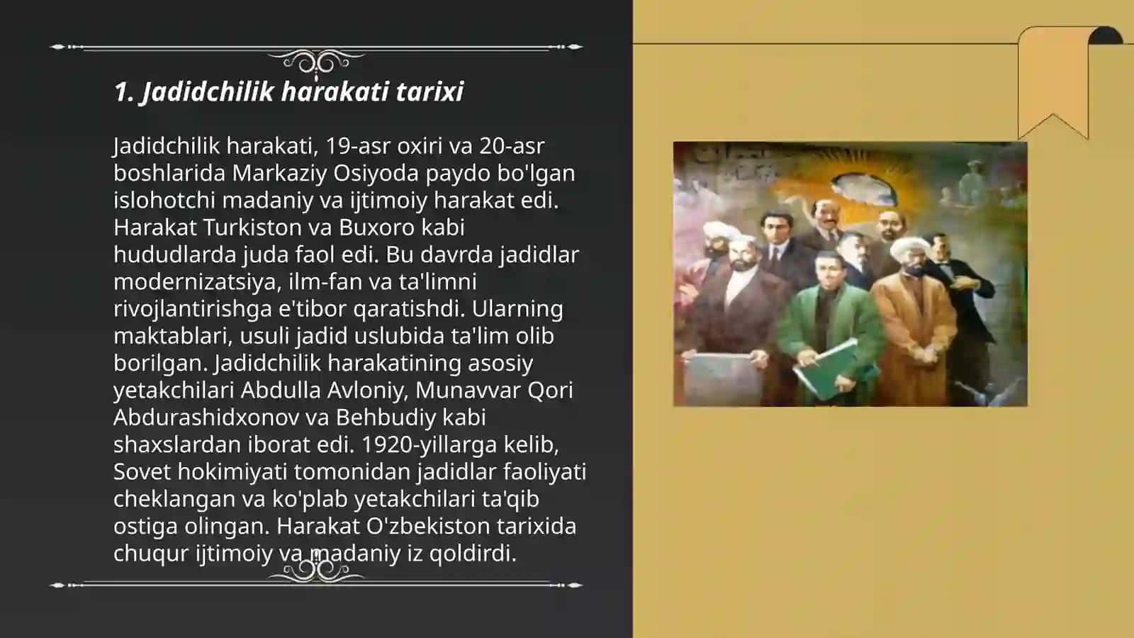 Turkistonda jadidchilik harakati - Kamolov Sardor 3