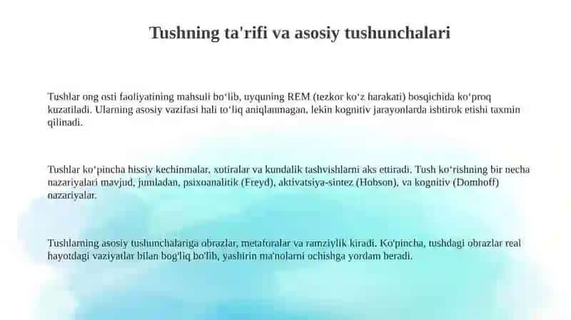 Tushlar 3