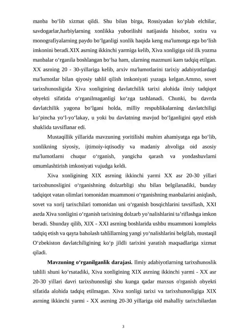 XIVA XONLIGI TARIXI TARIXSHUNOSLIGI (XIX ASRNING IKKINCHI YARMI - XX ASR 20-30 YILLARI) 3
