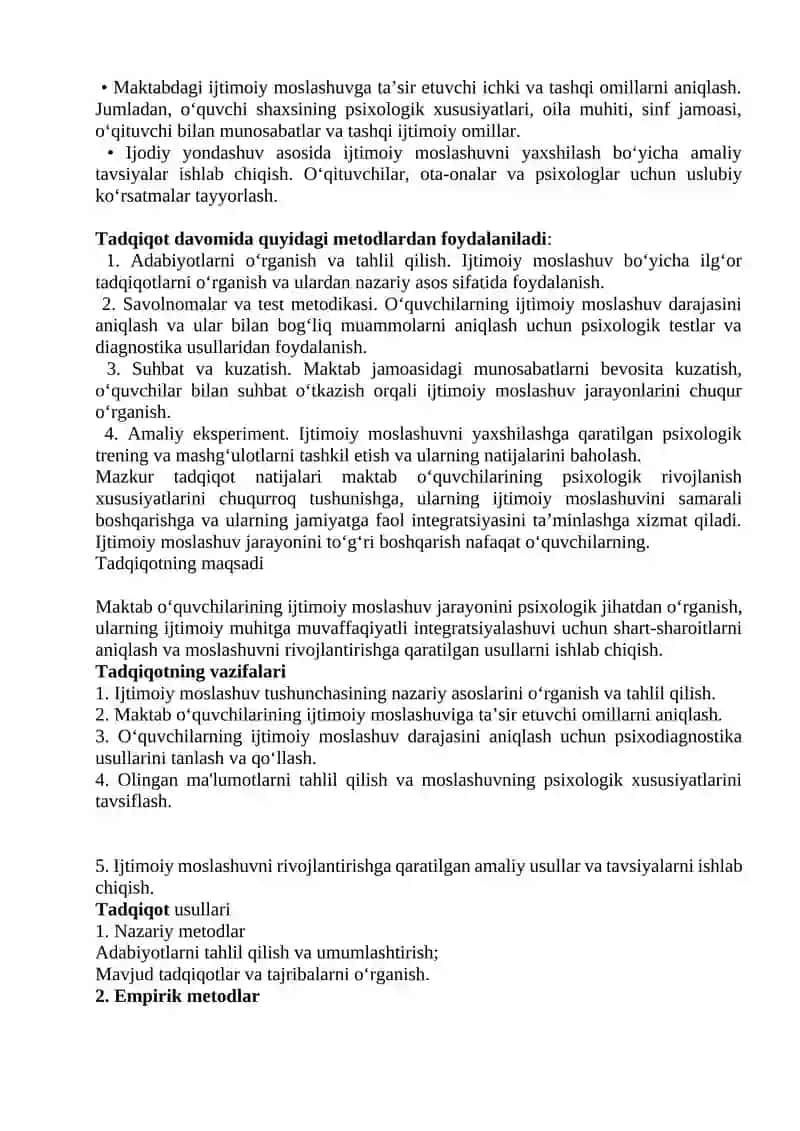Maktab o’quvchilarining ijtimoiy moslashganligining psixologik xususiyatlari 3