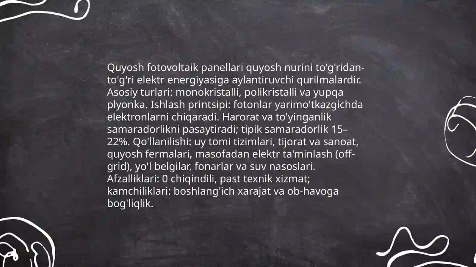 Quyosh energiyasidan foydalanish 3