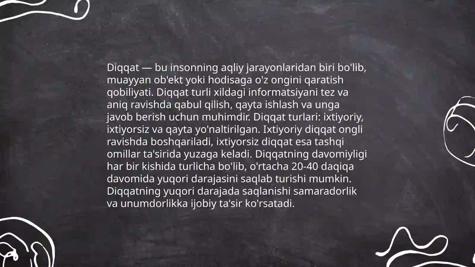 Diqqat turlari va uning xususiyatlari 3