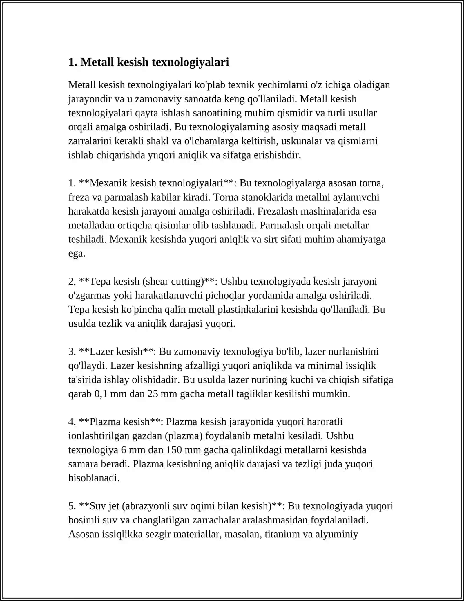 METALLARNI KESIB ISHLASH 3