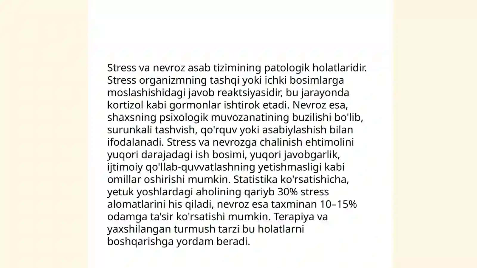 Stress va Nevroz haqida ma'lumot 3
